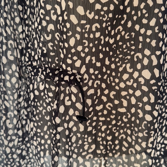 MARC CAIN Black and White Patterned Sheered Blouse S/M - Picture 4 of 6